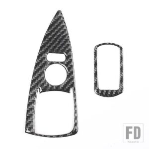 シボレー コルベット C6 2005-2013 ソフトカーボンガラスリフトスイッチボタンフレームカバートリムステッカーアクセスソリス - Carbon Fiber Black