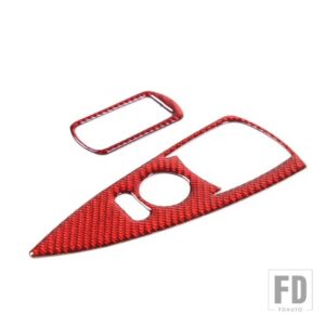 シボレー コルベット C6 2005-2013 ソフトカーボンガラスリフトスイッチボタンフレームカバートリムステッカーアクセスソリス - Carbon Fiber red