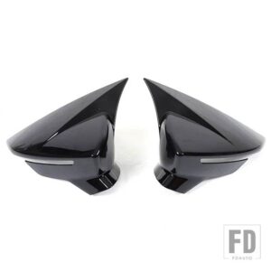 セアトレオン MK3 2013-2019 イビサ MK5 2017-2020 ABS カーボンサイドバックミラーカバーアクセサリー - Black