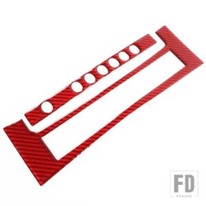 ハマー H2 2003-2007 ソフトカーボン中央制御ギアパネル装飾ステッカーインテリアモールドアクセサリー - Red