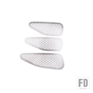 トヨタ 2007-2021 FJ クルーザーステンレス黒マシンカバー通気性メッシュカバーステッカーカーアクセサリー - Silver
