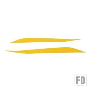 シボレー 2020-23 コルベット C8 PVC カーボンヘッドライトアイブロウプルフラワーステッカー外装装飾アクセサリー - Yellow