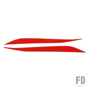 シボレー 2020-23 コルベット C8 PVC カーボンヘッドライトアイブロウプルフラワーステッカー外装装飾アクセサリー - Red