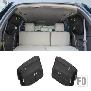 フォード トヨタ ランドクルーザープラド FJ120 オックス布黒テールゲートサイドウィンドウツール収納袋収納ボックスインテリアアクセサリー - Left Right 2PCS