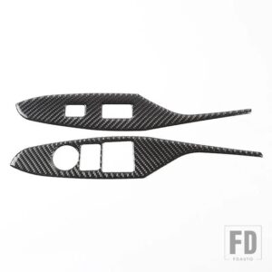 マツダ 2016-2024 MX-5 ソフトカーボンガラスリフトボタンフレームステッカー車内アクセサリー 2個 - Style A