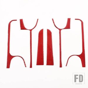 ハマー H2 2003-2007 ソフトカーボンサンバイザーパネルフレームステッカーインテリアアクセサリー - Red