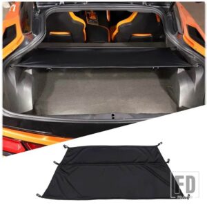 シボレー 2014-2019 コルベット C7 黒トランク貨物パーティションバッフルカバーパネルインテリアアクセサリー - small