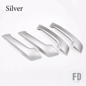 トヨタ 2010-2018 ランドクルーザープラド FJ150 150 ABS ドアインナーハンドルカバーステッカーインテリアアクセサリー - Silver