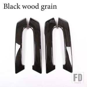 トヨタ 2010-2018 ランドクルーザープラド FJ150 150 ABS ドアインナーハンドルカバーステッカーインテリアアクセサリー - Black Wood Grain