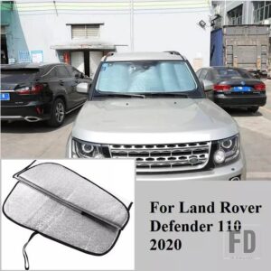 ランドローバー 2009-2024 ディフェンダー 90 110 130CAR フロントガラスサンシェードサンシェードカバーフロントウィンドウバイザー車トリムア - 2020-2024
