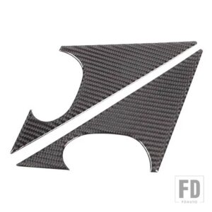BMW 2005-2012 3シリーズ E90 ソフトカーボン車外装 A ピラートライアングル装飾ステッカーアクセサリー 2個 - Black Carbon Fiber