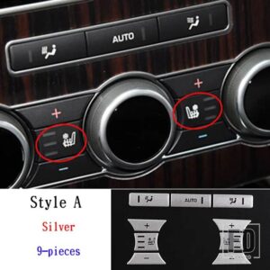 ランドローバー レンジローバーヴォーグ L405 2013-17 合金黒リア空調ボタントリムステッカーカーアクセサリー - Style A Silver