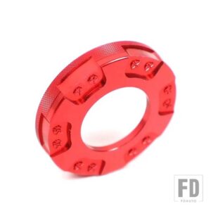 セアト レオン 2008-2012 合金/レッド鍵穴装飾リングステッカーインテリアアクセサリー 1個 - Red