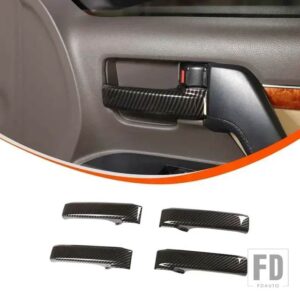 トヨタ ABS カーボンスタイルインテリアドアグラブハンドルトリムアクセサリーカバー ランドクルーザー 200 LC200 2008-2021 - Carbon Fiber