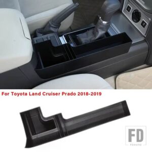 トヨタ ランドクルーザープラド FJ150 150 2010-2019 ABS 黒センターコンソール収納ボックス携帯電話トレイカーアクセサリー - For 2018-2019
