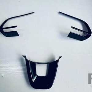 トヨタ ライズ Z A200A A200 2019 2020 カーボンスタイルステアリングホイールパネルカバーベゼルトリムインサートバッジモールドガーニッシュ - Piano Black