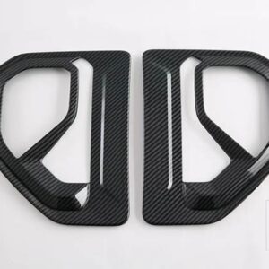 フォード レンジャー 2023 2024 カーアクセサリーピアノブラックカーボンスタイルエアフローベントフェンダートリムバッジ - carbon fiber style