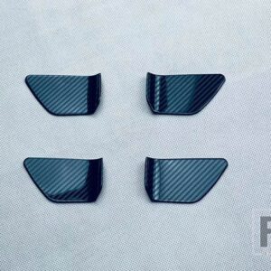 日産 エクストレイルローグ T33 2021 2022 ステンレスインナードアハンドルカバーキャッチボウルトリムインサートベゼルフレームガーニッシュ - Carbon Fiber Style