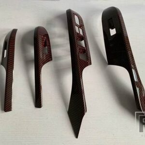 スズキ スイフト ZC ZD 2024 2025 カーアクセサリーカーボンスタイルドア窓アームレストカバースイッチパネルトリムモールディングガーニッシュ - Red Carbon