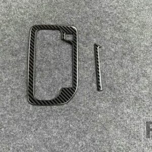スズキ ハスラー MR52S/MR92S 2020 2021 ステンレスギアシフトパネルセンターコンソールカバートリムフレームステッカー - Carbon Fiber Style