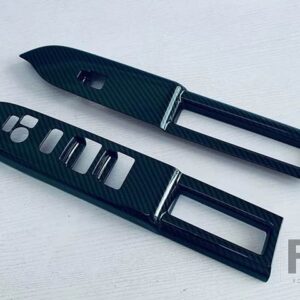 スズキ スペーシアカスタム MK54S MK94S 2024 2025 ABS フロントドア窓アームレストカバースイッチパネルトリムモールディングガーニッシュ - Carbon Fiber Style