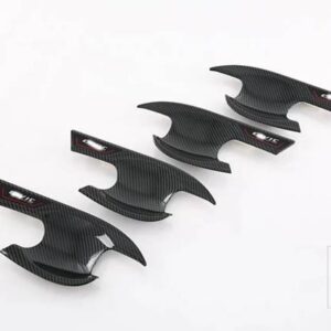 ホンダ シビック第 11 世代 FE/FL 2021-2023 カーアクセサリー ABS クロームドアハンドルボウルカバーカップキャビティトリム - carbon fiber style