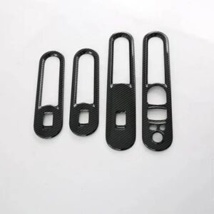 ミニクラブマン F54 2022 カーアクセサリー ABS ドア窓アームレストカバースイッチパネルトリムモールディングガーニッシュ - Carbon Fiber Style