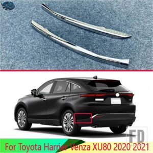 トヨタ ハリアーヴェンザ XU80 2020 2021 カーアクセサリーステンレスフロントとリアバンパープロテクタートリム - Rear
