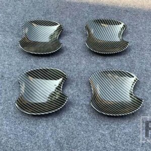 フォード エクスプローラー ST U625 2020-2024 2022 カーアクセサリー ABS クロームなドアハンドルボウルカバーカップキャビティトリムインサー - carbon fiber style
