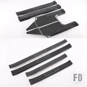 唐 II EV タン EV 2022 2023 カーボンスタイル内側外側ドアドアシルパネルスカッフプレートキックステップトリムカバープロテクター - full set