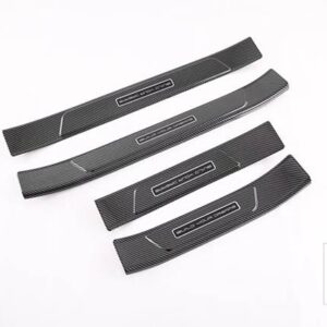 ハン EV DM 2022 2023 カーボンスタイル内側 OOUSIDE ドアドアシルパネルスカッフプレートキックステップトリムカバープロテクター - external