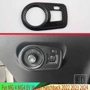 MG 4 MG4 EV ムーラン 2022 2023 2024 カーボンスタイルヘッドライトスイッチボタンコントロールパネルカバートリムベゼル - Left-hand drive