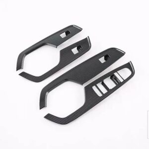 ハン EV DM 2022 2023 カーアクセサリーカーボンスタイルドア窓アームレストカバースイッチパネルトリムモールドガーニッシュ