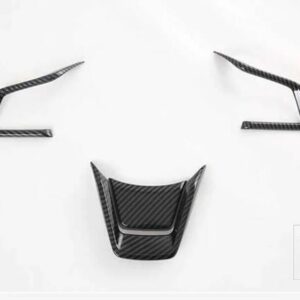 スバル CROSSTREK インプレッサ 2023 2024 カーアクセサリー ABS ステアリングホイールパネルカバーベゼルトリムインサートバッジモールドガー - Carbon Fiber Style
