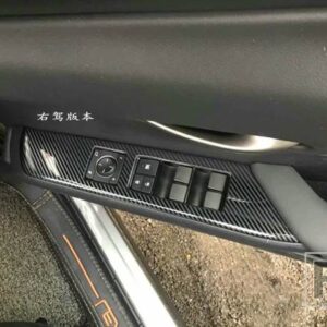 レクサス UX200 250H 260H 2019-21 ドア窓アームレストカバースイッチパネルトリムモールディングガーニッシュ専用フィット右ハンドル用 - Carbon Fiber Style