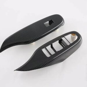 DENZA D9 DMI EV 2022 2023 2024 カーボンスタイルフロントドア窓アームレストカバースイッチパネルトリムモールドガーニッシュ - Carbon Fiber Style