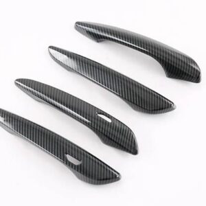 マツダ CX-50 2023 2024 カーアクセサリー ABS クロームドアハンドルカバースマートキー穴キャッチキャップトリムモールド - carbon fiber style