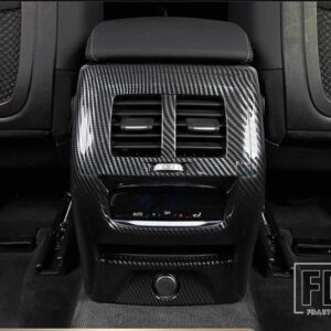 BMW X3 G01 2018-21 カーアクセサリー ABS クロームプラスチックメッキアームレストボックスリアエアベントフレームトリムカバー - Carbon Fiber Style