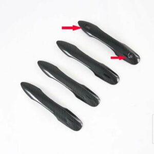 トヨタ カローラクロス XG10 2020 2021 ABS クロームドアハンドルカバースマートキー穴キャッチキャップトリムモールド - carbon fiber style