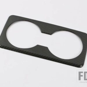 マツダ 3 アクセラセダン BP 2019 2020 ステンレスリアドリンクカップホルダークロームトリムカバーベゼルサラウンドフレームスタイリング - Carbon Fiber Style