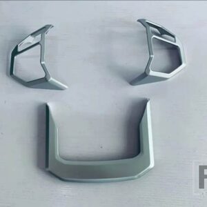 トヨタ プラド LC250 2024 2025 カーアクセサリー ABS ステアリングホイールパネルカバーベゼルトリムインサートバッジモールドガーニッシュ - Silver