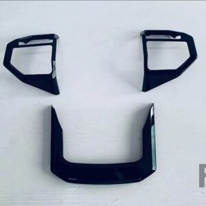 トヨタ プラド LC250 2024 2025 カーアクセサリー ABS ステアリングホイールパネルカバーベゼルトリムインサートバッジモールドガーニッシュ - Piano Black