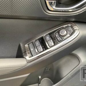 スバル CROSSTREK インプレッサ 2023 2024 カーアクセサリーステンレスドア窓アームレストカバースイッチパネルトリムガーニッシュ - Black Titanium