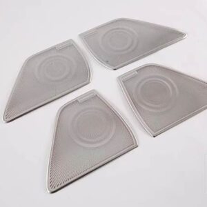 ハン EV DM 2022 2023 カーアクセサリーステンレス 4 ドアホーンカバーはスパンコールで飾られて - Silver