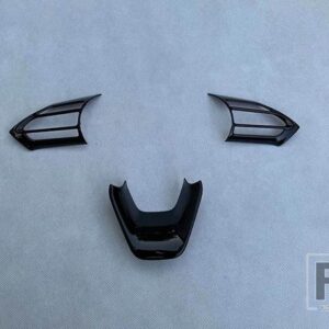 トヨタ アクア XP210 2021 2022 カーアクセサリー ABS クロームステアリングホイールパネルカバーベゼルトリムインサートバッジモールドガーニ - Piano Black