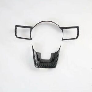 日産 エクストレイルローグ T33 2021 2022 カーアクセサリー ABS クロームステアリングホイールパネルカバーベゼルトリムインサートバッジモー - Carbon Fiber Style