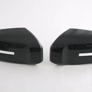 三菱 トリトン L200 2023 2024 カーアクセサリー ABS ピアノブラックドアサイドミラーカバートリムリアビューキャップオーバーレイモールド - carbon fiber style