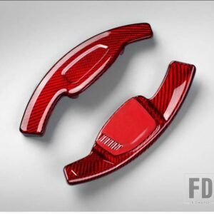 アウディ RS5 RS7 2021 2022 カーボンステアリングホイールシフトパドル延長カーアクセサリー - Red
