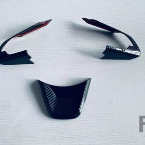 スズキ スイフト ZC ZD 2024 2025 カーアクセサリー ABS クロームステアリングホイールパネルカバーベゼルトリムインサートバッジモールドガー - Black Carbon
