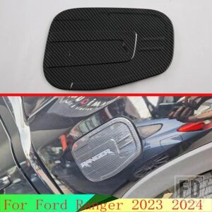 フォード レンジャー 2023 2024 カーアクセサリーカーボンスタイル燃料タンクキャップカバートリムオイルキャップ - piano black